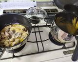 男子飯！炭火焼きチキンの豆乳チーズクリームパスタ作り方4写真