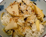 たけのこと豆苗の炊き込みご飯作り方5写真
