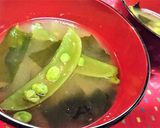 旬【スナップえんどうとワカメの味噌汁】作り方7写真
