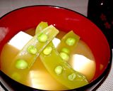 旬【スナップえんどうとワカメの味噌汁】作り方12写真