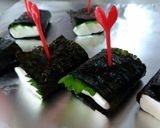 速攻おつまみ☆クリームチーズの大葉のり巻作り方2写真