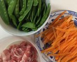 絹さやの卵とじ作り方1写真