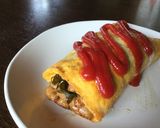 納豆と刻み昆布のオムレツ作り方5写真