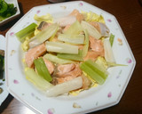 簡単♪甘塩鮭と長葱のレンジ蒸し作り方7写真