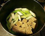 たっぷり舞茸と白葱の簡単鶏肉豆腐作り方3写真