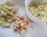 たけのこと鶏皮のお味噌汁作り方1写真
