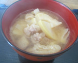 たけのこと鶏皮のお味噌汁作り方4写真