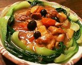 たっぷり舞茸と白葱の簡単鶏肉豆腐作り方13写真