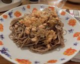 バターサーモンのパスタを蕎麦で・隠醤油味作り方6写真