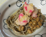 納豆と紅生姜のちぎり揚げの蕎麦作り方2写真