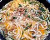 5分でパパっと！大豆のお肉でネギ玉うどん作り方3写真