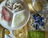 超簡単♡ベーコン＆しめじのバジルうどん♪作り方1写真