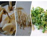 たけのこと豆苗の炊き込みご飯作り方1写真