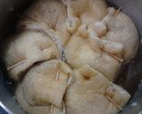 挽き肉詰めて油揚げの巾着煮込み作り方11写真