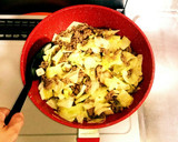 キャベツとシイタケと合挽き肉のカレー炒め作り方5写真