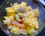 レンジで簡単！山葵醤油風味☆海老タルタル作り方4写真