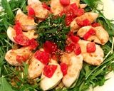 ササミと水菜のサラダ☆トマトドレッシング作り方8写真