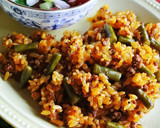 いんげんと牛ひき肉の炊き込みご飯作り方8写真