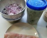 蒸し鶏とパクチーのサラダ♡作り方1写真