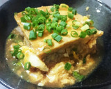 簡単‼挽き肉厚揚げサンドの玉子とじ煮作り方7写真