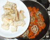蓮根と鶏むね肉の辛子煮物♪簡単作り方9写真