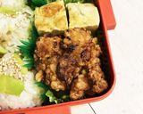 天豆のご飯とカレー風味の唐揚げ弁当♪作り方2写真
