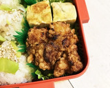 天豆のご飯とカレー風味の唐揚げ弁当♪作り方2写真