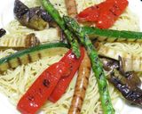 オリーブ油と塩で食べる美味野菜焼きパスタ作り方12写真