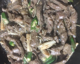 牛ロース肉とオクラとえのきの炒め物作り方7写真
