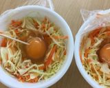 レンジで簡単＊キャベツのすごもり卵作り方3写真