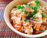 鮭としめじの炊き込みご飯〜バター醤油味〜作り方3写真