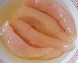 レンジで簡単蒸し鶏！鶏ささみのレンジ蒸し作り方1写真