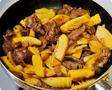 すき焼き風味！ 牛肉とたけのこの甘辛炒め作り方7写真