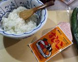 スパムとキュウリの手巻き寿司作り方1写真