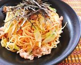 ネギ豚明太焼きそば☆作り方3写真
