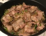 フライパンで簡単！豚バラすき焼き丼ぶり♡作り方6写真
