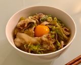 フライパンで簡単！豚バラすき焼き丼ぶり♡作り方7写真