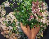 大根の葉と茗荷のチャーハン(*^^*)作り方3写真