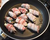 ナスとニンニク芽の豚バラロールチーズ焼き作り方4写真