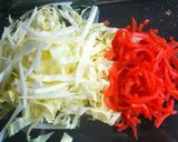 韓国風チヂミ③（キャベツ・紅生姜・揚玉）作り方1写真
