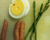 アスパラとウインナーとたまごのおにぎり作り方1写真