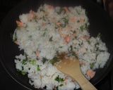 大根葉と鮭の和風チャーハン作り方4写真