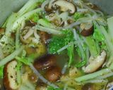 鶏ささみと青菜きのこの スープ煮塩味で♡作り方6写真