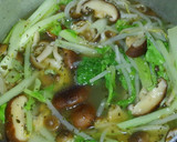 鶏ささみと青菜きのこの スープ煮塩味で♡作り方6写真