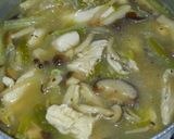 鶏ささみと青菜きのこの スープ煮塩味で♡作り方8写真