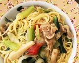 豚肉、小松菜和風パスタ作り方9写真
