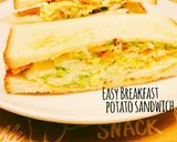朝食☆ポテチ＆コールスローのサンドイッチ作り方3写真