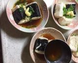 めんつゆで海苔巻き揚げ出し豆腐作り方5写真