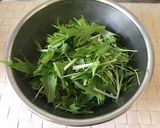 水菜と貝柱のごま油風味サラダ。和えるだけ作り方1写真