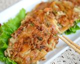 納豆とがごめ昆布とろろの落とし焼き作り方3写真